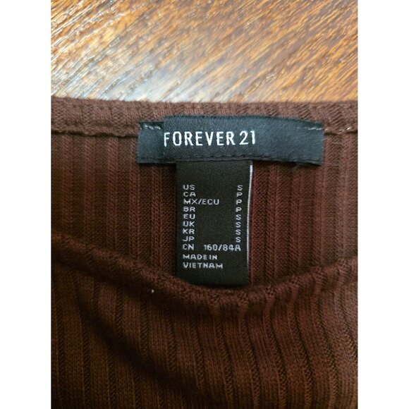 Forever 21 long sleeve shirt dark brown size Small - Picture 2 of 2